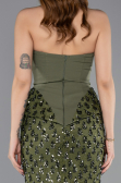 Long Olive Drab Dantelle Mermaid Prom Dress ABU5612