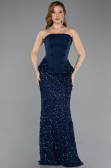 Long Navy Blue Dantelle Mermaid Prom Dress ABU5612