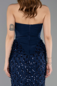 Long Navy Blue Dantelle Mermaid Prom Dress ABU5612
