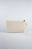 Beige Leather Evening Bag KC413