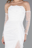 Long White Dantelle Evening Dress ABU5603