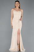 Long Beige Dantelle Evening Dress ABU5614
