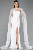 Long White Dantelle Evening Dress ABU5614