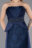 Long Navy Blue Dantelle Evening Dress ABU5615