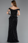 Long Black Beaded Evening Dress ABU5616