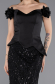 Long Black Beaded Evening Dress ABU5616