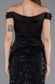 Long Black Beaded Evening Dress ABU5616