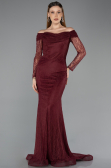 Long Burgundy Dantelle Evening Dress ABU5617
