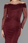 Long Burgundy Dantelle Evening Dress ABU5617