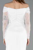 Long White Dantelle Evening Dress ABU5617