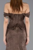Long Brown Dantelle Evening Dress ABU5609
