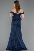 Long Navy Blue Dantelle Evening Dress ABU5609