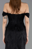 Long Black Dantelle Evening Dress ABU5609