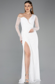 Long White Dantelle Evening Dress ABU5618