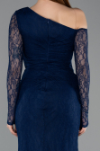 Long Navy Blue Dantelle Evening Dress ABU5618