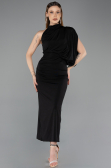 Midi Black Party Dress ABK2507
