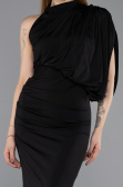 Midi Black Party Dress ABK2507
