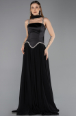 Long Black Chiffon Evening Dress ABU5619