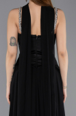 Long Black Chiffon Evening Dress ABU5619