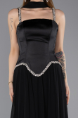 Long Black Chiffon Evening Dress ABU5619