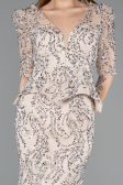 Long Beige Scaly Evening Dress ABU5621