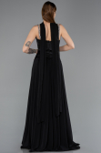 Long Black Chiffon Evening Dress ABU5619