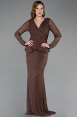 Long Brown Beaded Evening Dress ABU5648