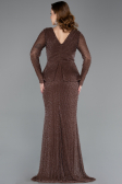 Long Brown Beaded Evening Dress ABU5648