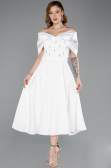 Midi White Party Dress ABK2523