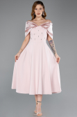 Midi Powder Color Party Dress ABK2523