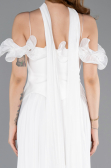 Midi White Chiffon Evening Dress ABK2524