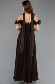 Midi Brown Chiffon Evening Dress ABK2524