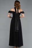 Midi Black Chiffon Evening Dress ABK2524