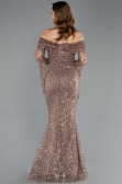 Long Copper Scaly Mermaid Evening Gown ABU5623