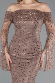 Long Copper Scaly Mermaid Evening Gown ABU5623