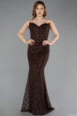 Long Brown Dantelle Evening Dress ABU5587