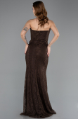 Long Brown Dantelle Evening Dress ABU5587