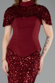 Long Burgundy Evening Dress ABU5640