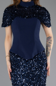 Long Navy Blue Evening Dress ABU5640