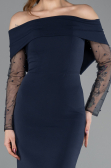 Midi Navy Blue Cocktail Dress ABK2522