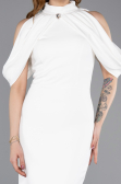 Midi White Party Dress ABK2517