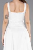 Midi White Satin Cocktail Dress ABK2519