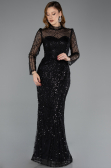 Long Black Beaded Evening Dress ABU5638