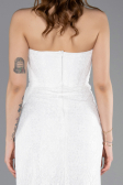 Long White Laced Evening Dress ABU5642