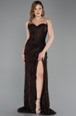 Long Brown Laced Evening Dress ABU5642