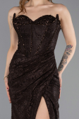 Long Brown Laced Evening Dress ABU5642