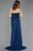 Long Navy Blue Laced Evening Dress ABU5642