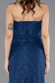 Long Navy Blue Laced Evening Dress ABU5642