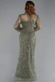 Long Olive Drab Beaded Evening Dress ABU5638