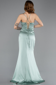 Long Turquoise Satin Prom Gown ABU5646